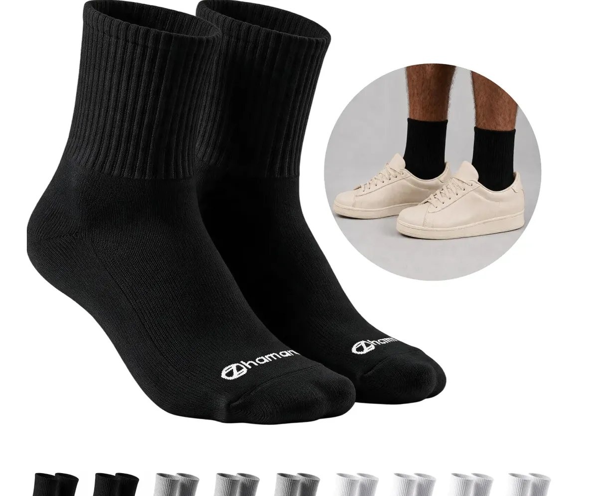 Kit 10 Pares Meias Zhamaro Algodão Cano Médio Alto Atoalhada