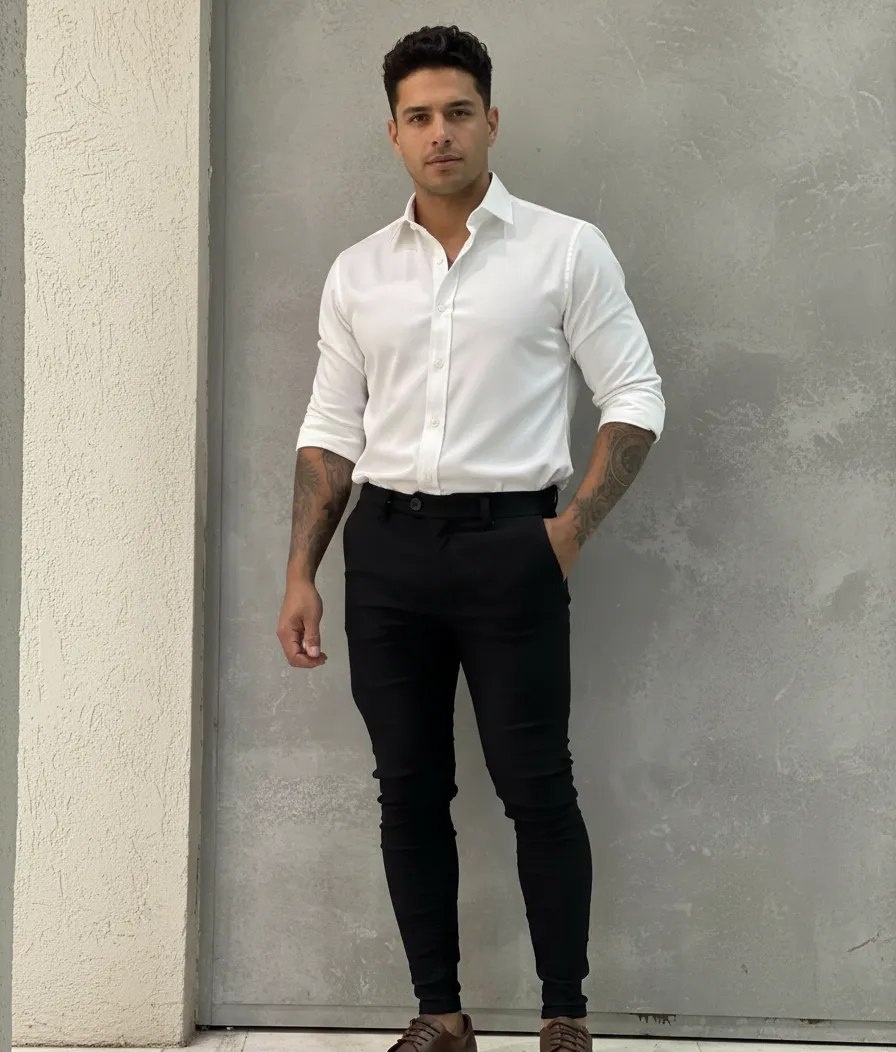 Calça Skinny Masculina Slim Bengaline Social Com Elastano