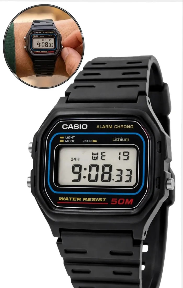 Relógio Casio Masculino Digital Preto de Resina W-59-1VQ