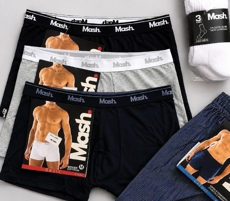 Kit com 10 Cuecas Boxer Algodão Mash
