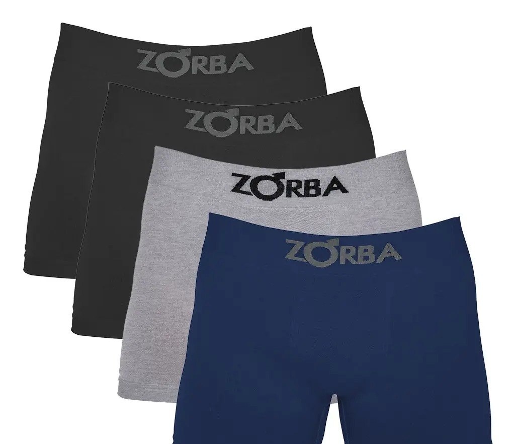 Kit 4 Cuecas Boxer Sem Costura Algodão Zorba