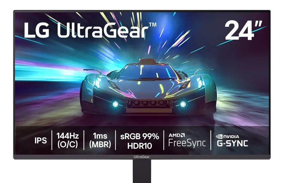 Monitor LG UltraGear 24G411A-B 24,FHD, 144Hz, 1ms MBR, NVIDIA G-SYNC, AMD FreeSync, HDR10