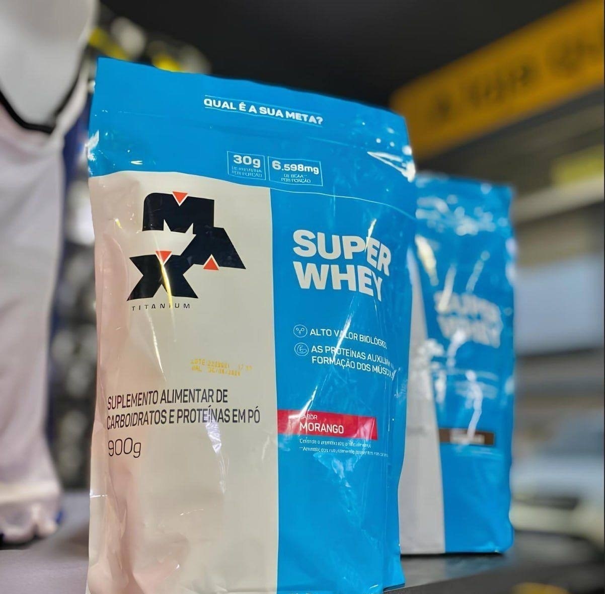 Super Whey Refil 900g Max Titanium Sabor Baunilha