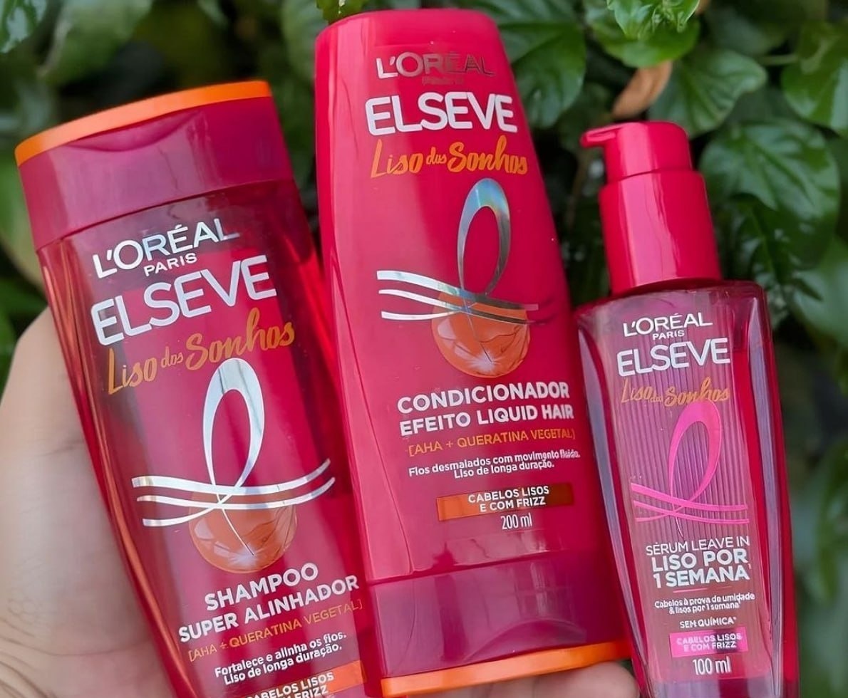 LOréal Paris Elseve Liso dos Sonhos Shampoo, Condicionador e Sérum