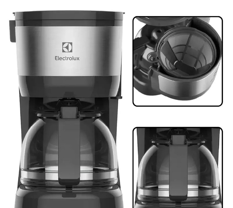 Cafeteira elétrica Electrolux inox filtro 600ml