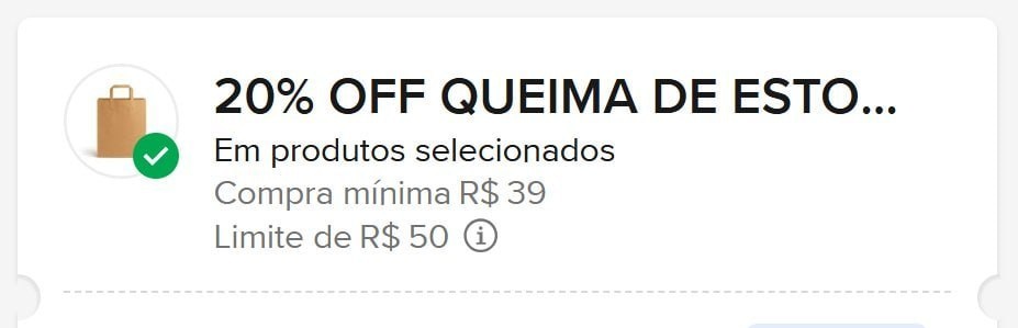 CUPOM ML QUEIMA DE ESTOQUE