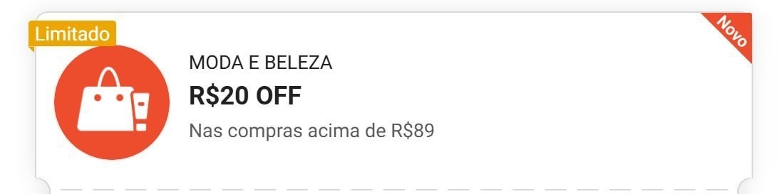 NOVO CUPOM SHOPEE EM MODA E BELEZA