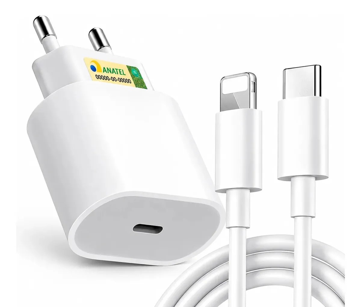 Carregador Compatível com iPhone 8XXR11121314 Pro Max Turbo Fonte Tipo C Premium