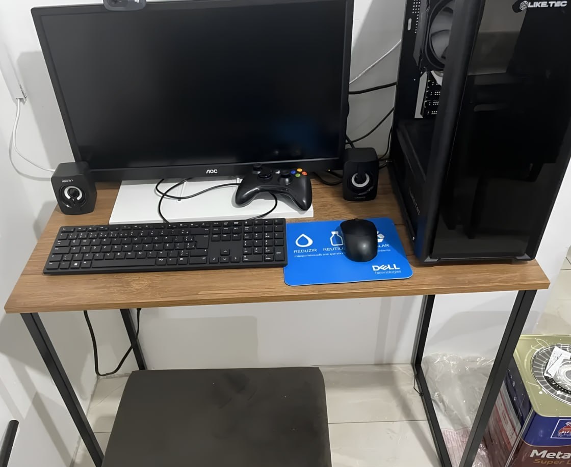 Escrivaninha Industrial Office Aço Mdf 90x45x76cm 7 Cores
