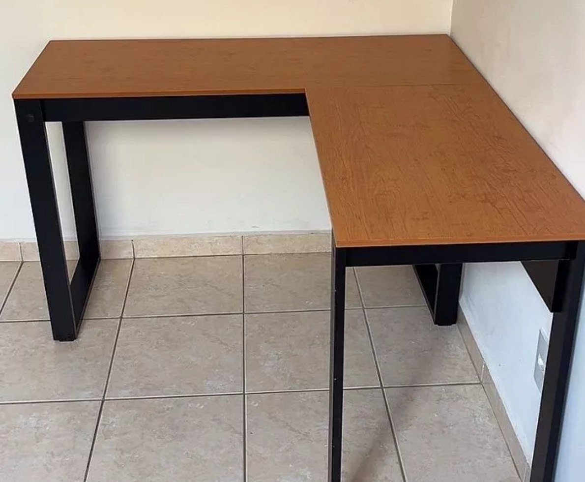 Escrivaninha De Escritório Home Office Berlim Em L Mesa Estilo Industrial
