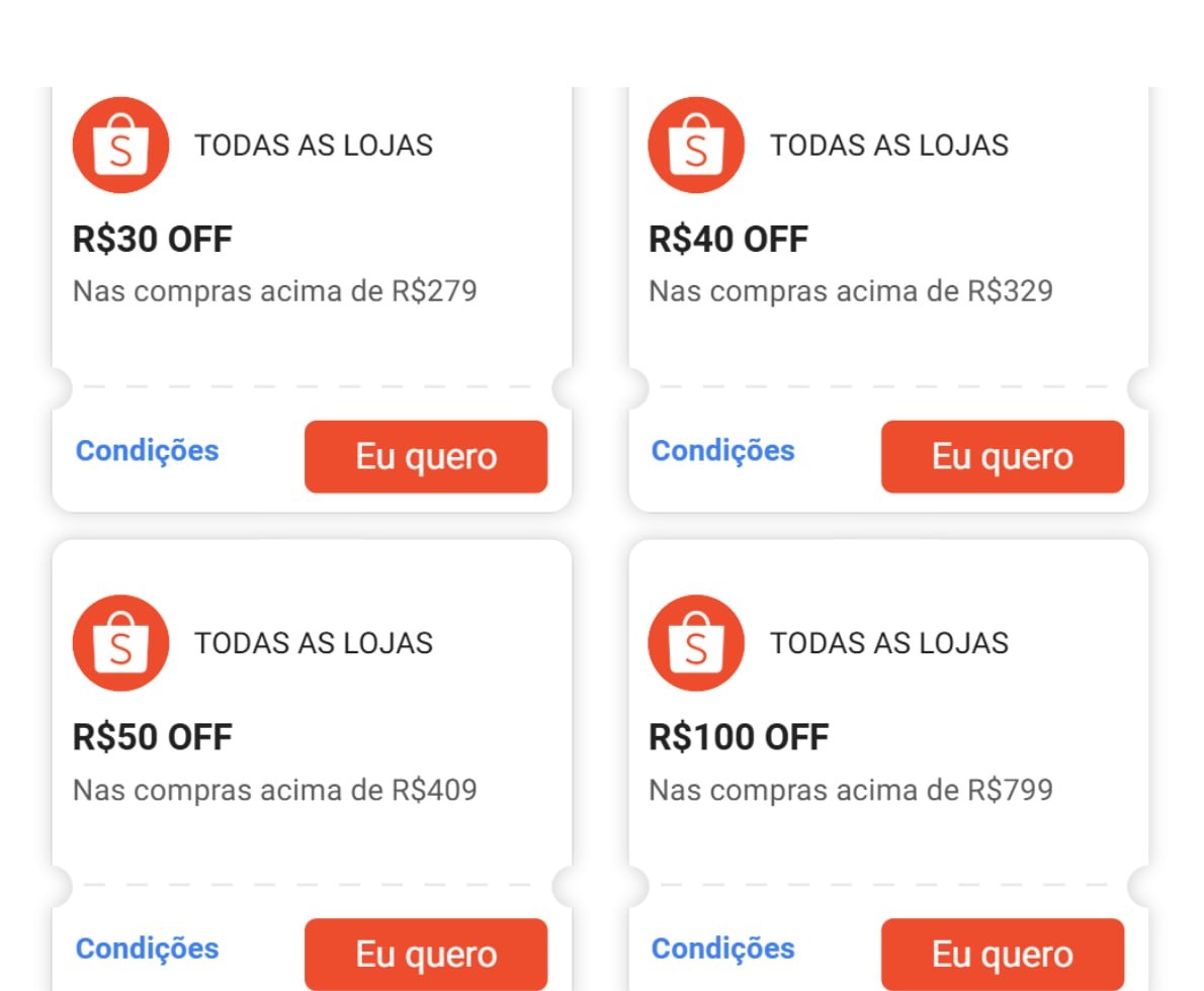 CUPONS SHOPEE RENOVADOS