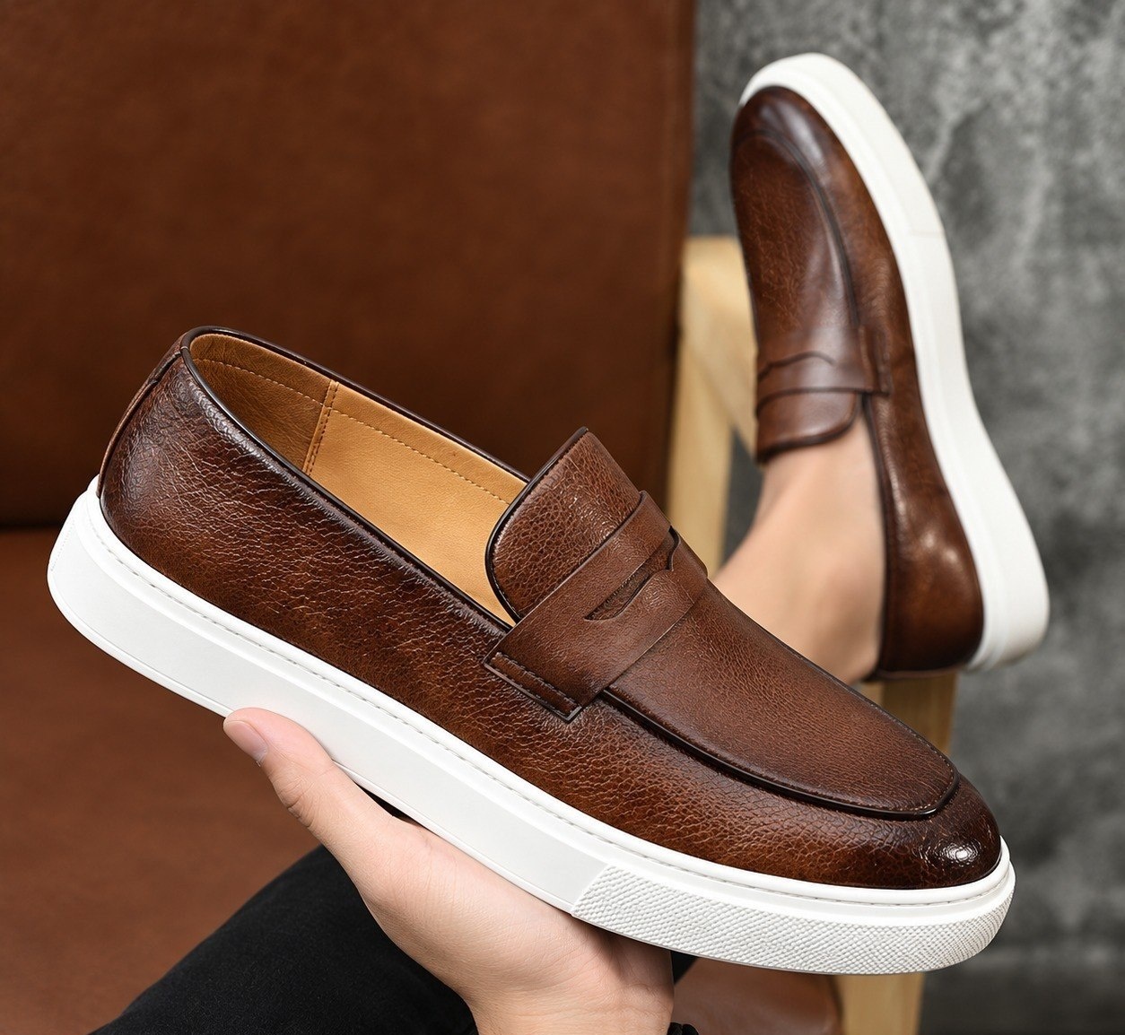 Sapato Loafer Mocassim Couro 2 cores