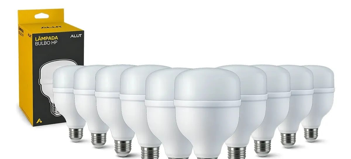 Kit 10 Lâmpadas LED Bulbo 50W Alta Potência Branco Frio 6500K Bivolt E27