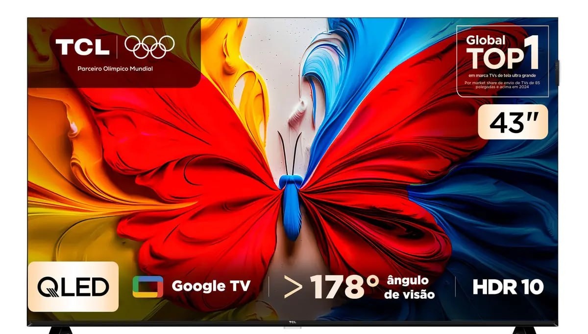 Smart TV 43 Polegadas QLED Full HD Google TV 43S5K