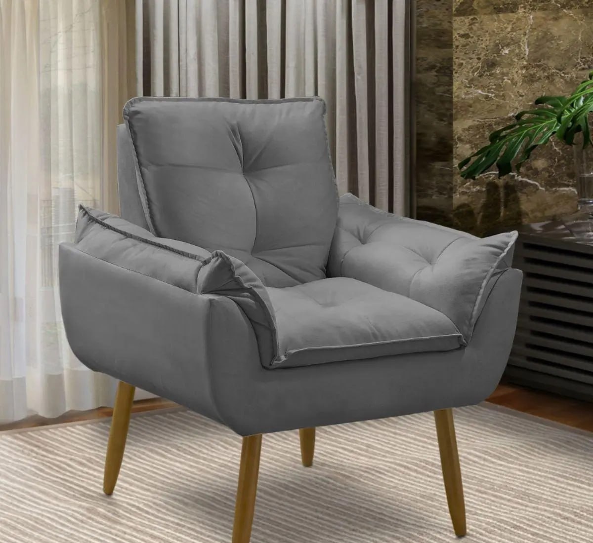 Poltrona Decorativa Opala Suede  cores
