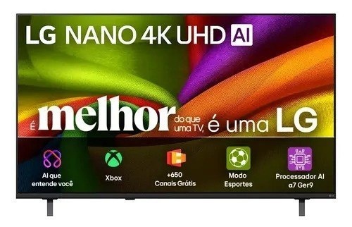 Smart TV 4K 50 LG NANO UHD AI NU850 2026 Processador α7 Ger9 HDR10 Xbox Bluetooth Wi-Fi AI Search Google Gemini webOS 26 - 50NU850BPSA