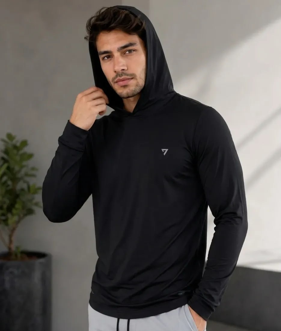 Camisa Térmica Segunda Pele Manga Longa Com Capuz
