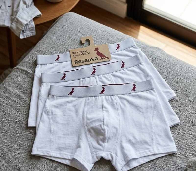 Kit com 3 Cuecas Boxer Algodão Reserva G ao GGG