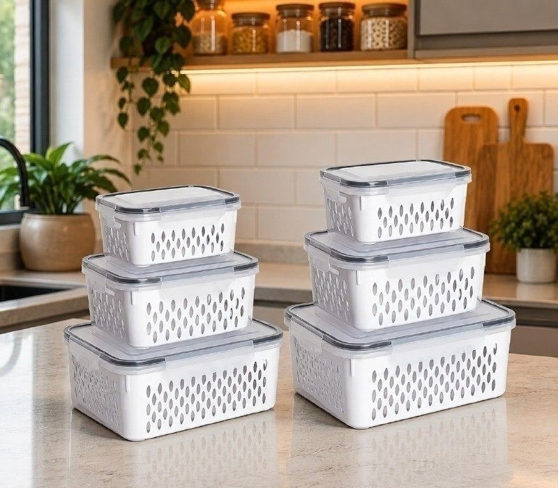 Kit com 6 Organizadores para Geladeira
