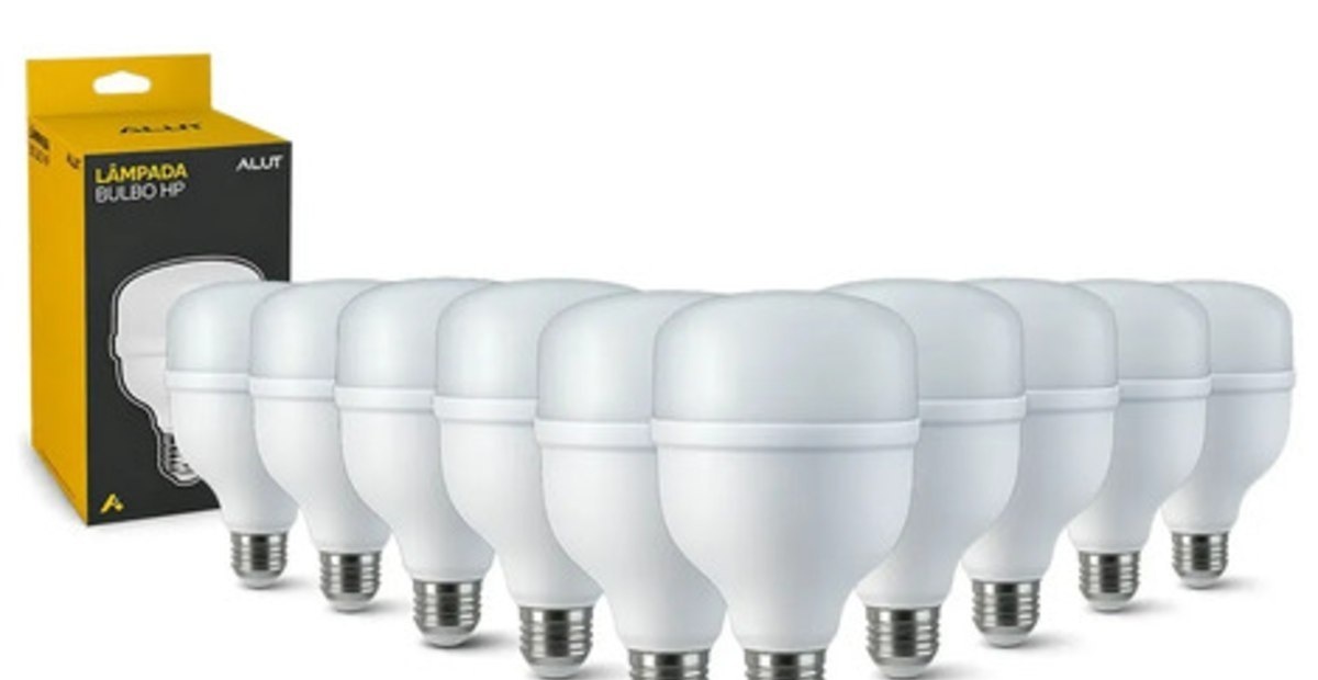 Kit 10 Lâmpadas LED Bulbo 50W Alta Potência Branco Frio 6500K Bivolt E27