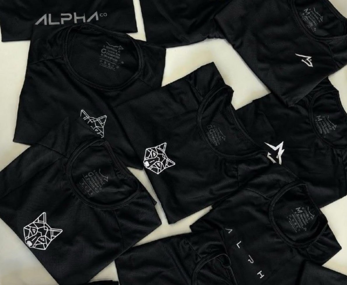 Kit 5 Camisetas Dry All Black Alpha
