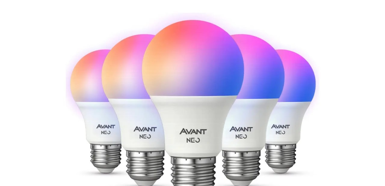Kit 05 Lâmpadas Inteligentes Avant 10W RGB