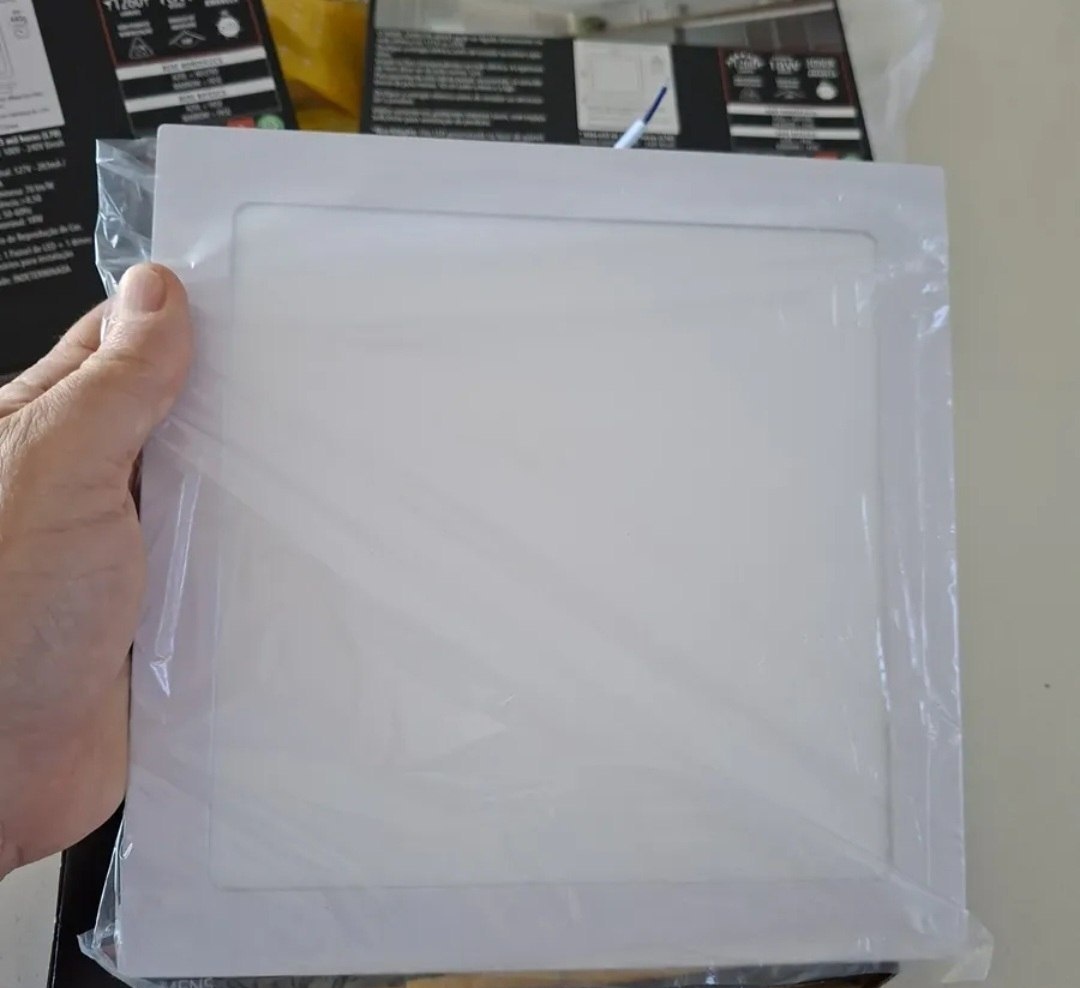 Kit 3 Painéis LED Plafon de Embutir 18W 6500K Branco Frio 22x22cm