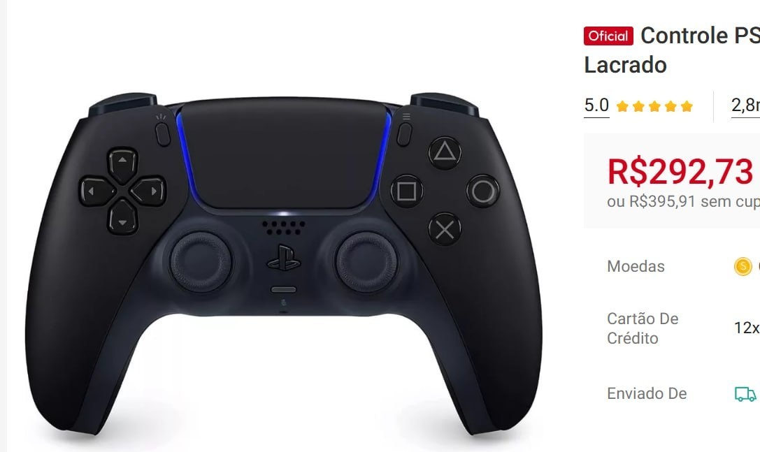 Controle PS5 Dualsense Midnight Black Preto Sem Fio Sony