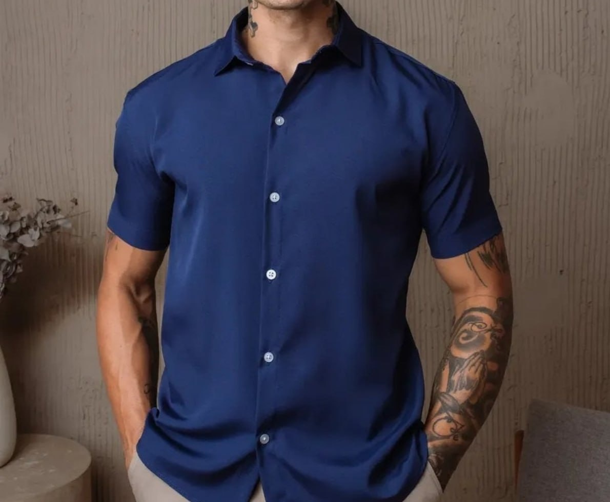Camisa Social Gola Italiana várias cores