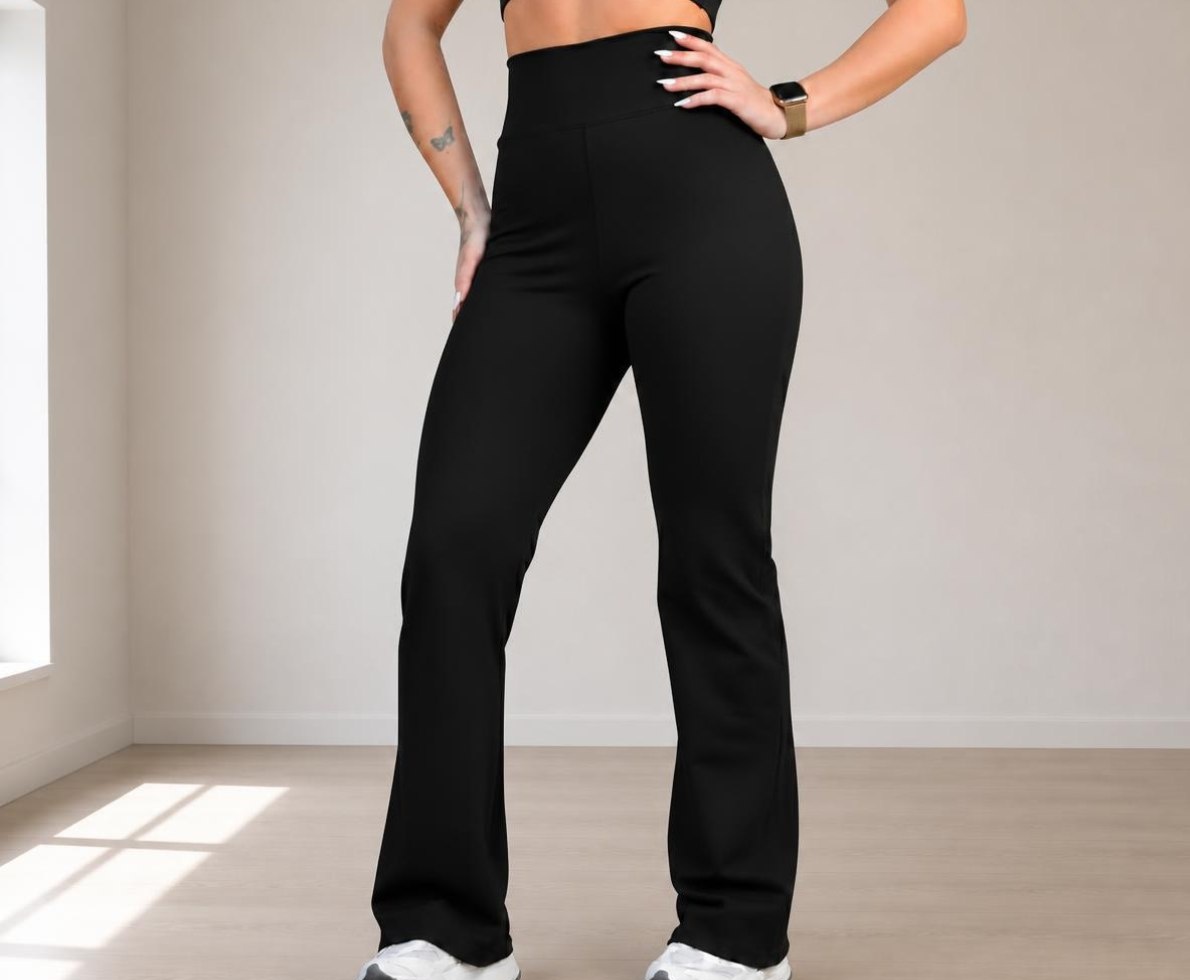 Calça Legging Leg Flare Zero Transparência Grossa