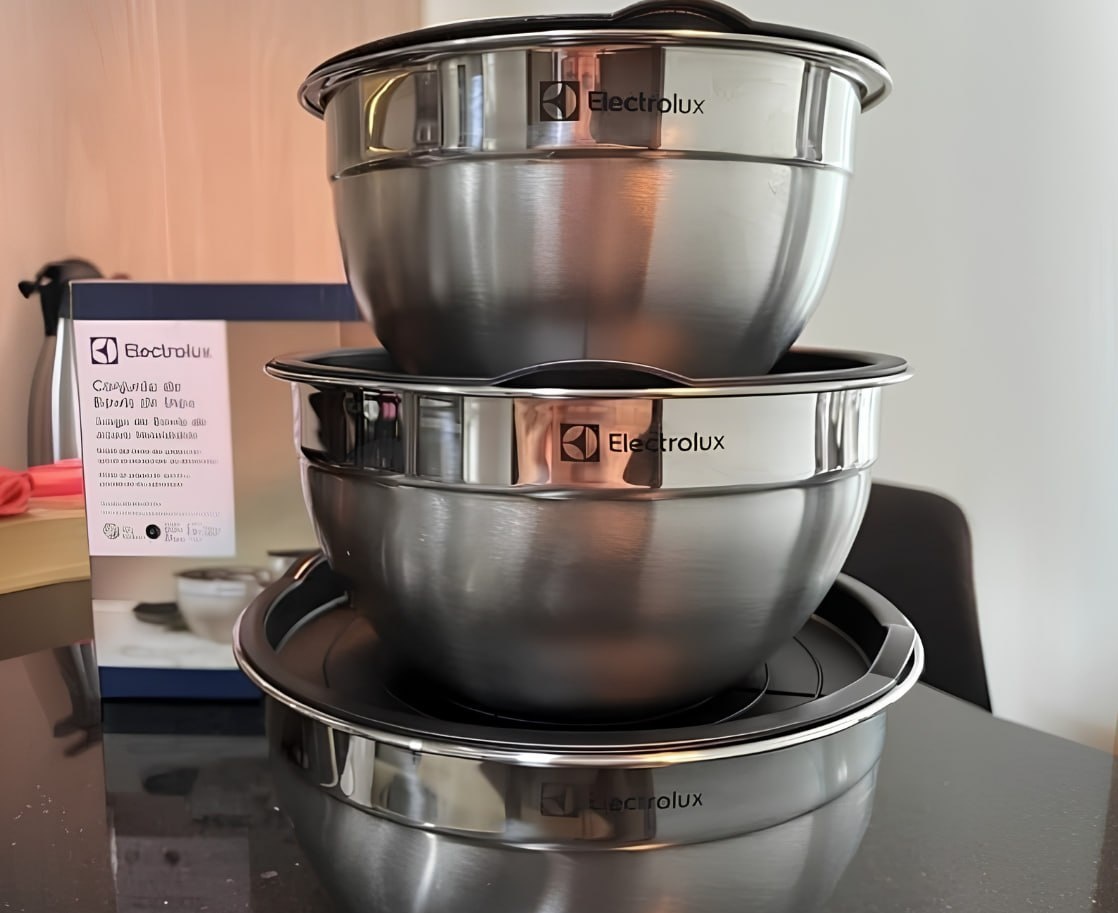 Conjunto 3 Bowls de Inox Electrolux com Tampa