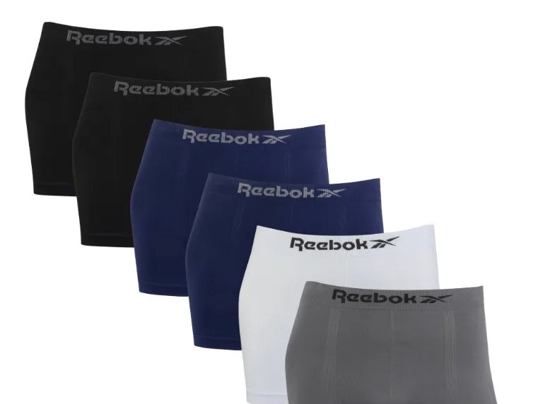 Kit 6 Cuecas Boxer Reebok Classic Microfibra Sem Costura