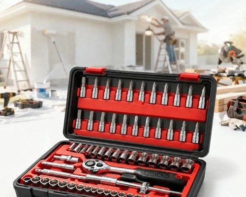 Kit Chaves Ferramentas Jogo Fenda Philips Catraca Soquete Allen 46 Peças Com Maleta Completa