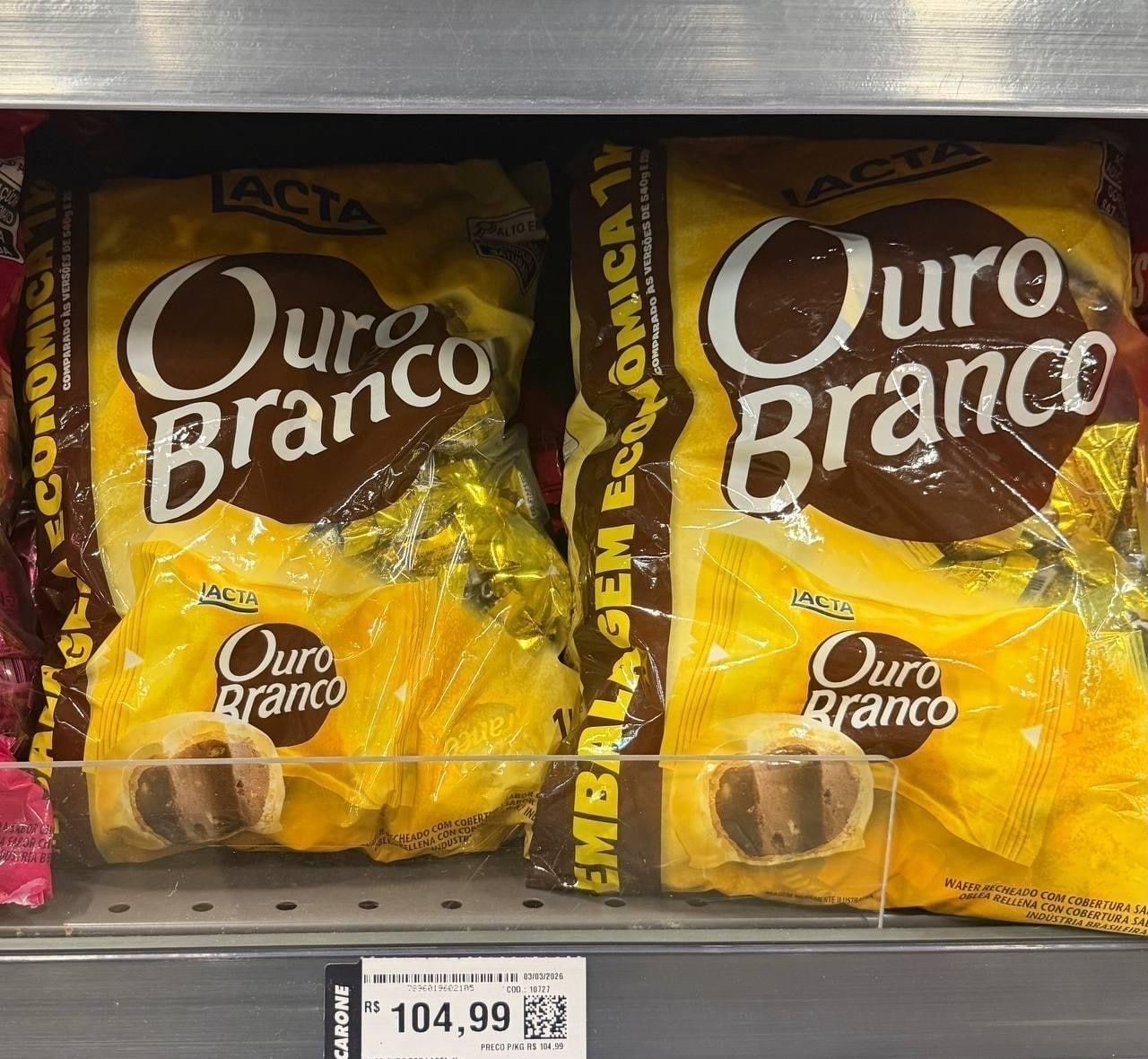 Chocolate Lacta Ouro Branco Pacote 1kg