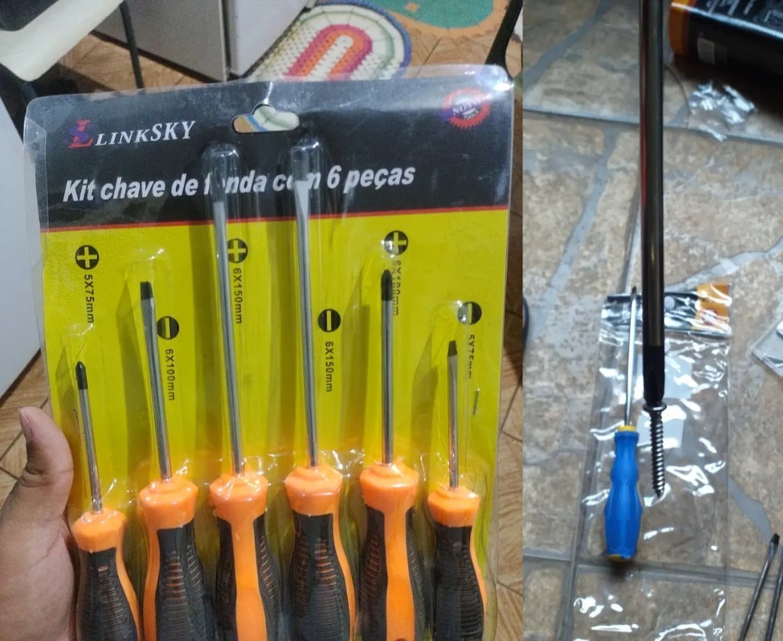 Kit Jogo De Chave De Fenda e Phillips Imantadas Com 6 Peças
