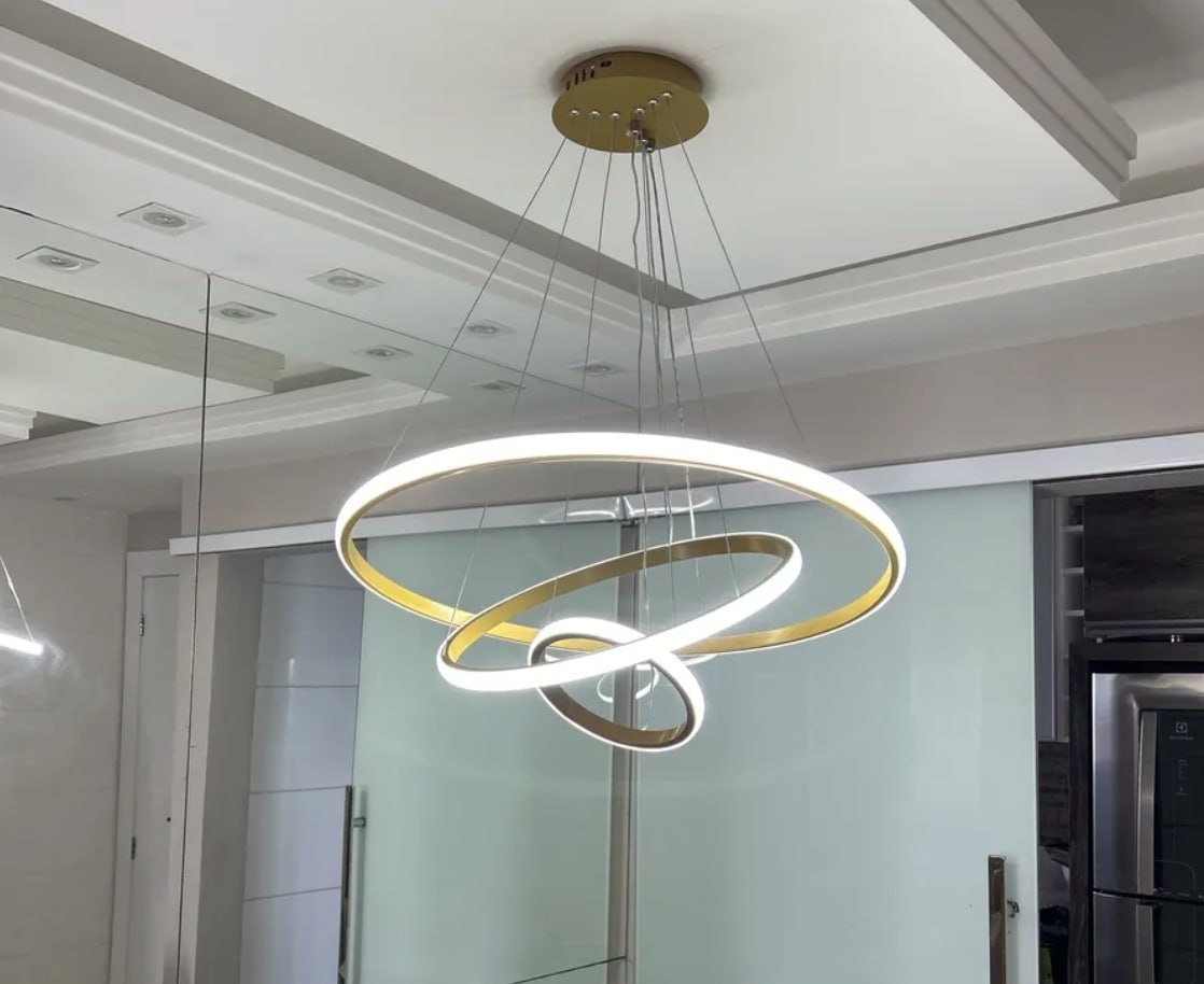Lustre Led 60w, 3 Arcos Pendente Luminária Teto