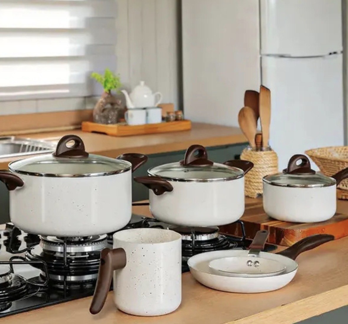 Conj de Panelas 8 Peças Ceramic Life Smart Plus Vanilla - Brinox