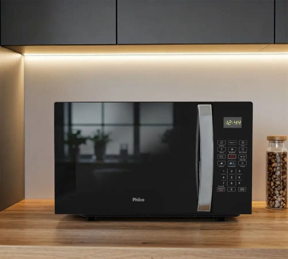 Micro-ondas Philco 28l Limpa Fácil 1100w Preto Pmo30p