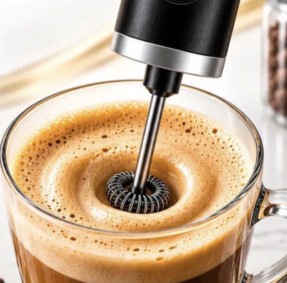Mini Mixer Misturador De Bebidas Elétrico 2 Em 1 Portátil Recarregável Mexedor De Ovos Whey Leite Café Espuma Shake Drinks Capuccino Suco Comica