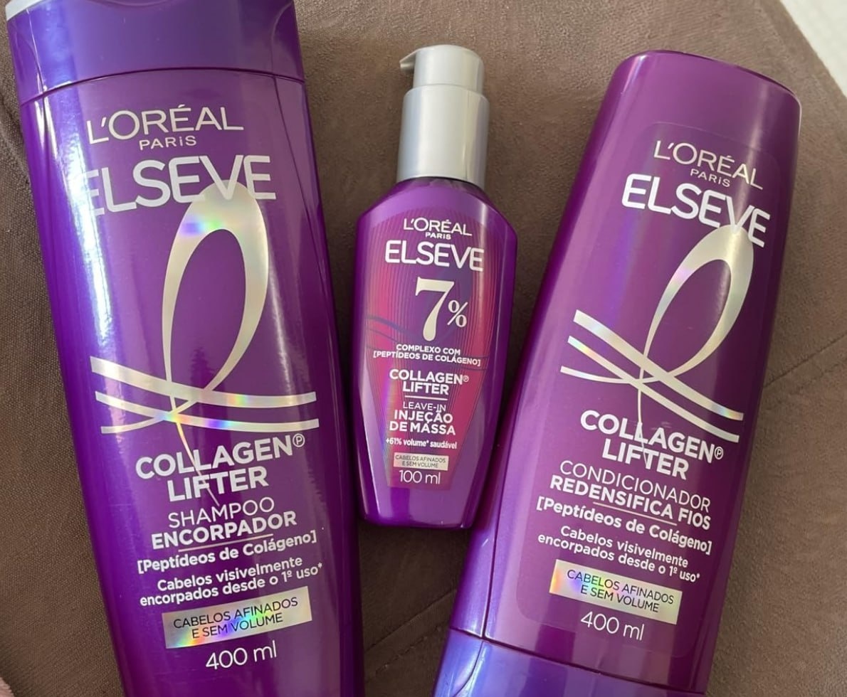 Kit LOréal Paris Elseve Collagen Lifter Shampoo  Condicionador  Sérum