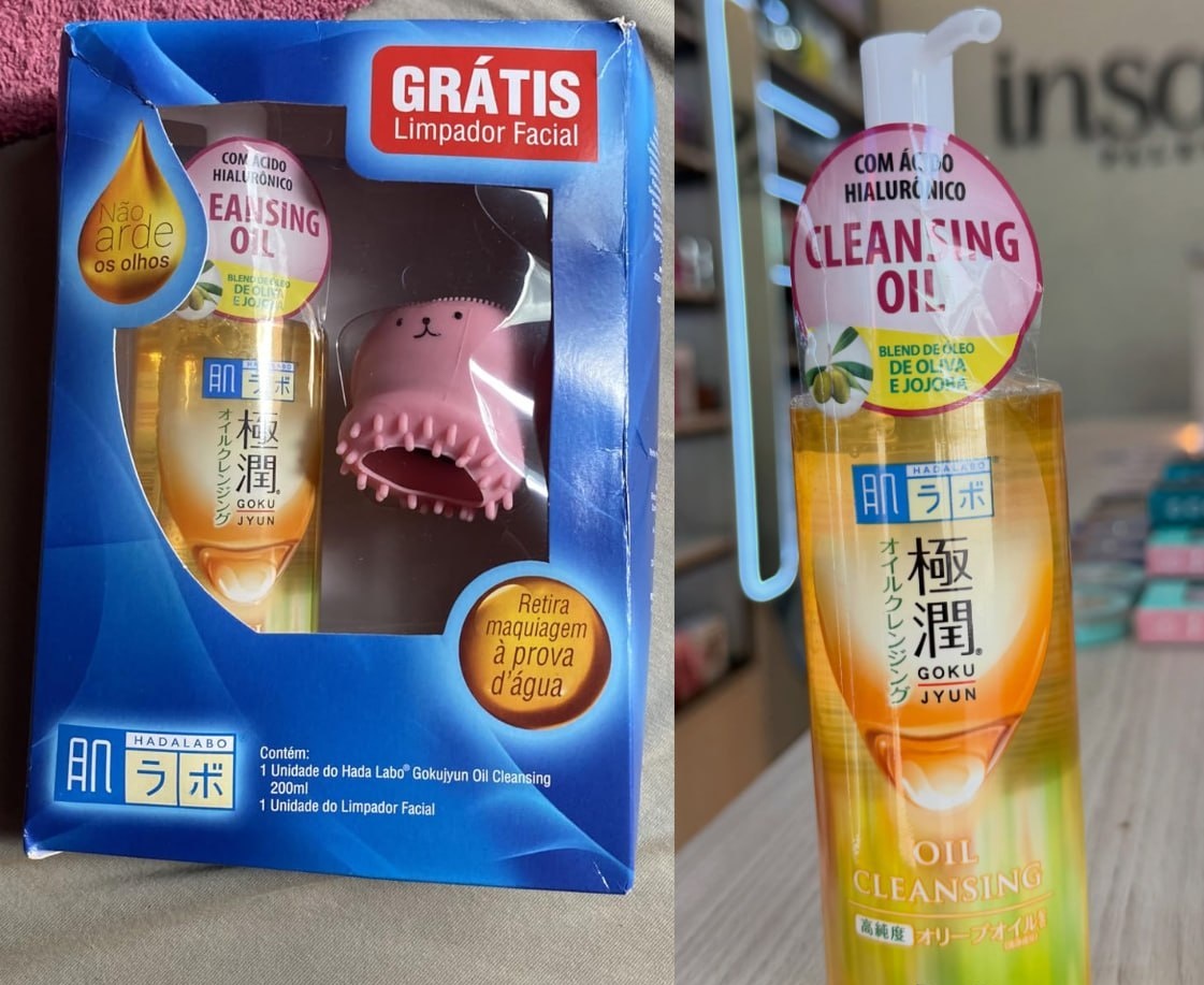Hada Labo Kit Limpeza Facial Cleansing Oil  Massageador Facial Polvo