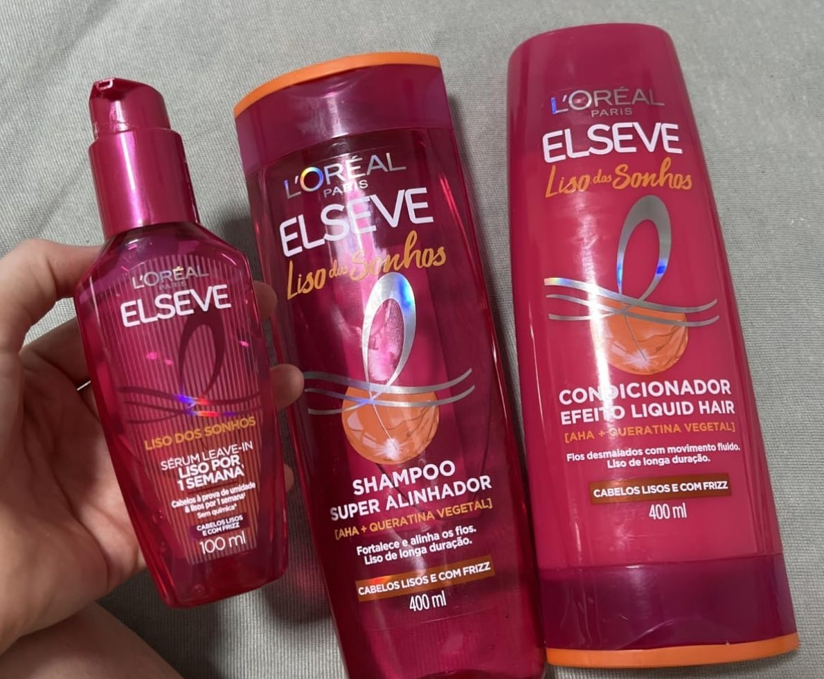 LOréal Paris Elseve Liso dos Sonhos Shampoo, Condicionador e Sérum