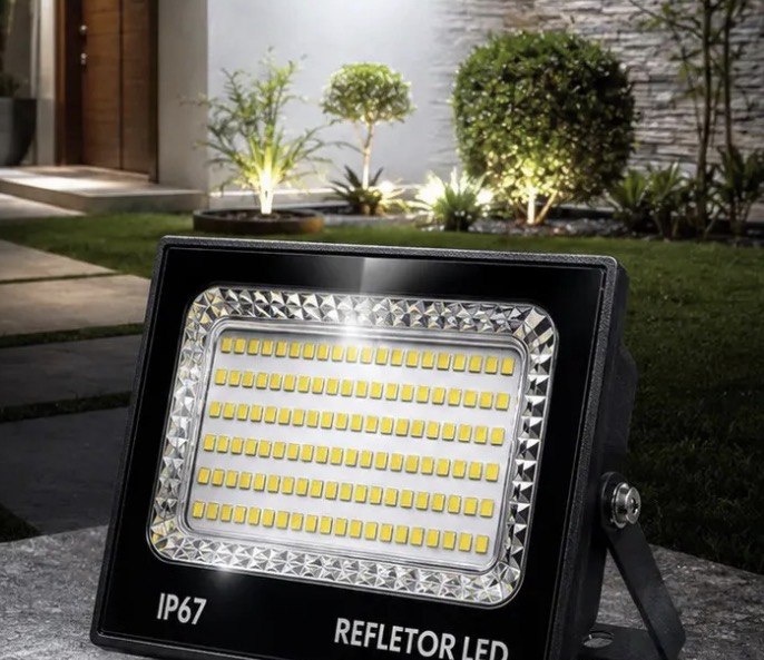 Kit 4 Refletor Led 400w Prova Dágua Holofote Cor da carcaça Preto Cor da luz Branco-frio BG SHOPPING
