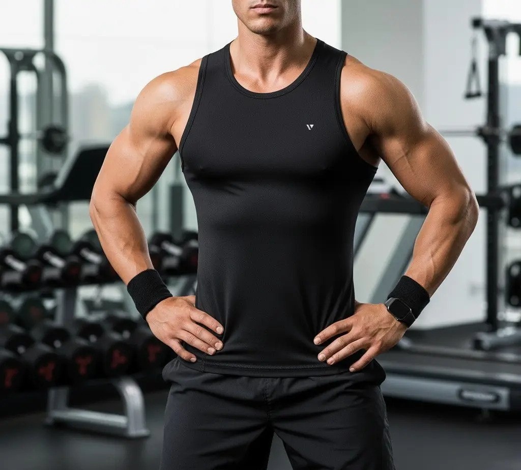 Regata Dry Fit Lisa Camiseta Masculina Academia Treino Voker