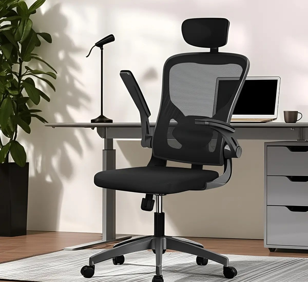 Cadeira de Escritório Ergonômica Python Fly com Cabide, Apoio de Cabeça e Suporte Lombar