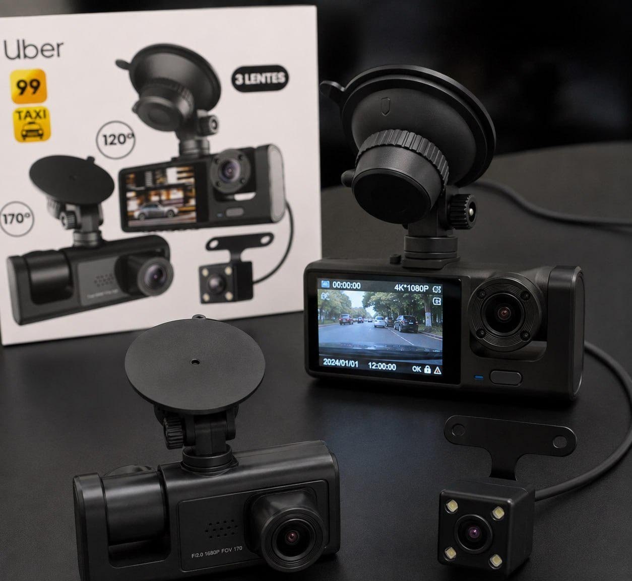 Câmera Automotiva Icarbonx Wifi Dash Cam Icx0524 1080p