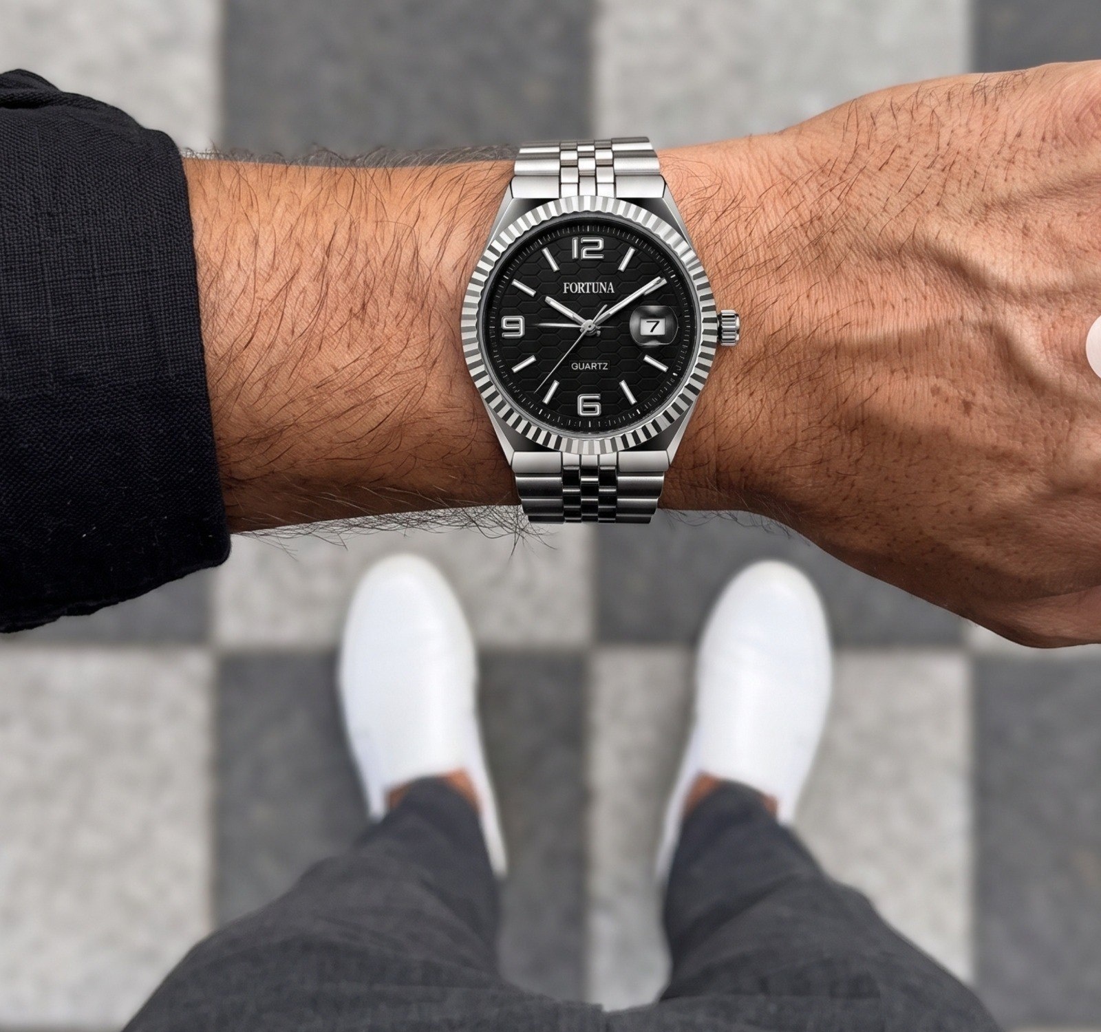 Relógio de Pulso Fortuna Quartz Minimalista Luxo