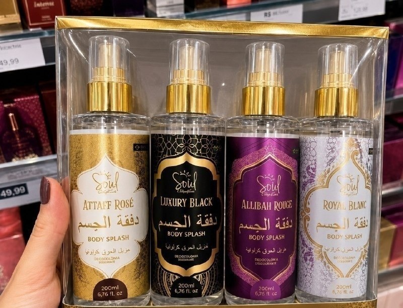 Kit com 4 Body Splash Árabe 200ml Feminino