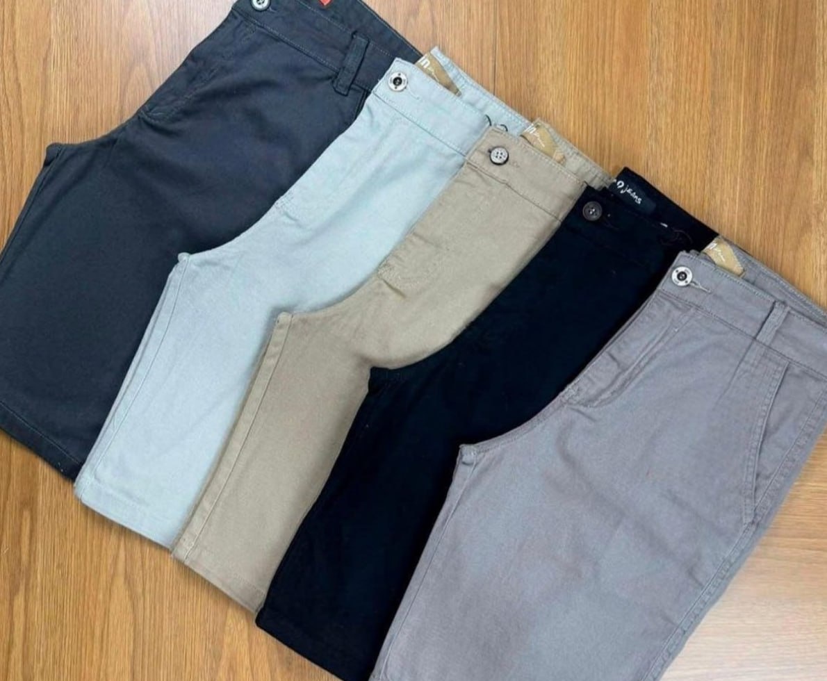 Bermuda Sarja Slim Chino Algodão 100 várias cores
