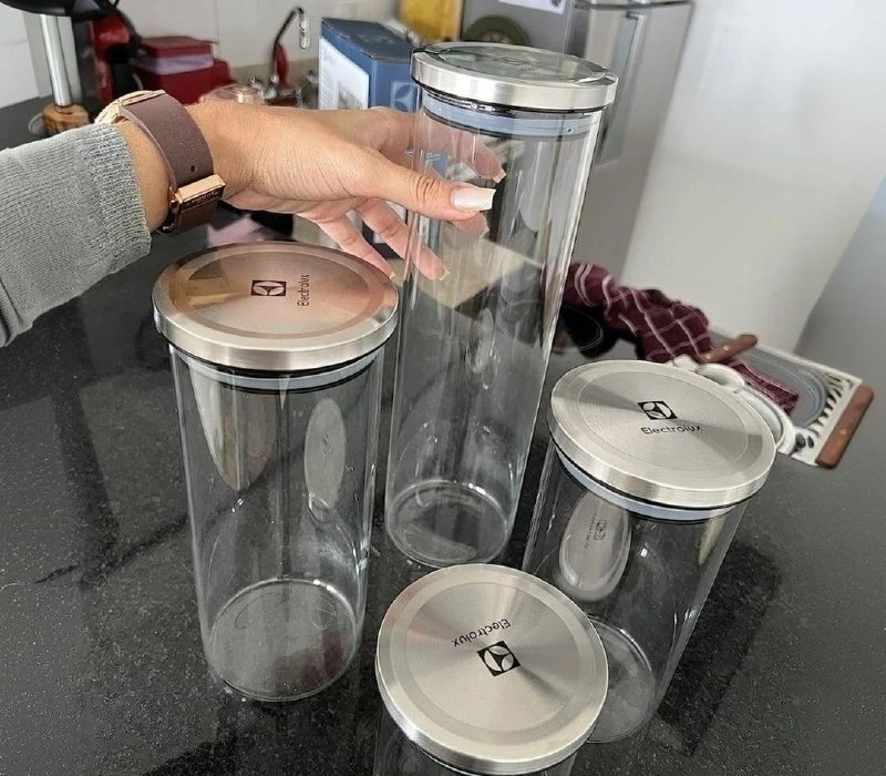 Kit com 4 Potes de Vidro Electrolux